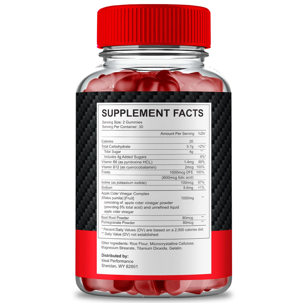 IDEAL PERFORMANCE Ereforce Gummies jar-closeup highlighting natural color and flavor.
