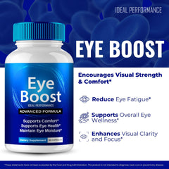 IDEAL PERFORMANCE Eye Boost Capsules label details ingredients and usage.