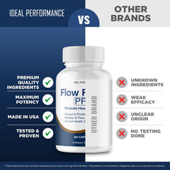 IDEAL PERFORMANCE Flow Revive capsules in hand suggest portable daily wellness option