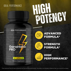 Pill bottle and label detail featuring natural ingredients and product name.