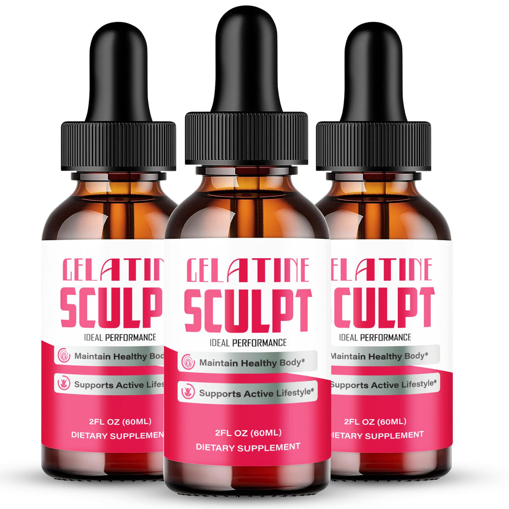IDEAL PERFORMANCE Gelatine Sculpt Drops bottle with clear label for easy daily dosing.