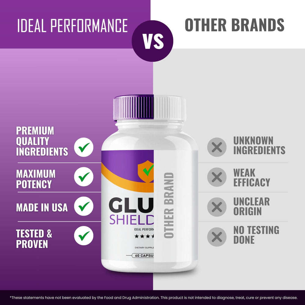 IDEAL PERFORMANCE Gluco Shield Pro nutrition-label outlines ingredients and serving size