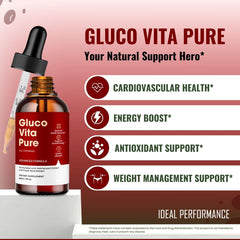 IDEAL PERFORMANCE Gluco Vita Pure Drops dosing dropper for customizable intake.