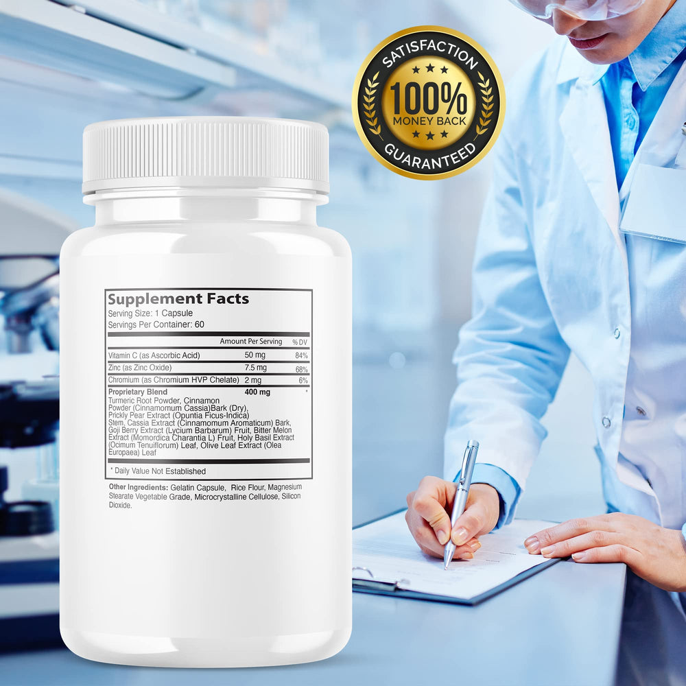 IDEAL PERFORMANCE GlucoFreeze pills bottle label close-up highlighting cinnamon bark formula for daily balance