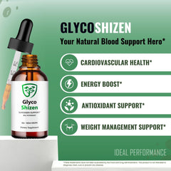 IDEAL PERFORMANCE Glyco Shizen Drops label highlights all-natural formula.