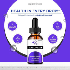 Top view of Glycopezil Drops bottle highlighting its all-natural formulation.