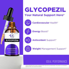 IDEAL PERFORMANCE Glycopezil Drops packaging box emphasizes all natural ingredients.