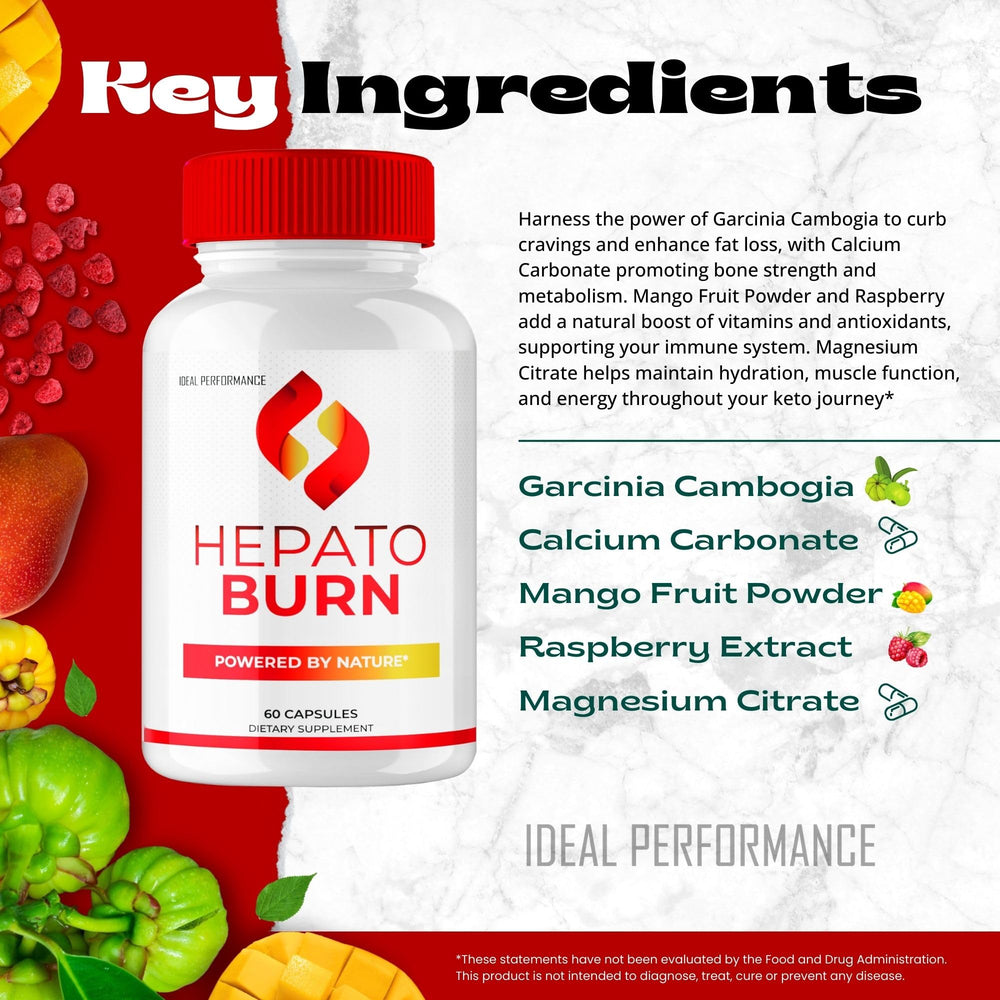 IDEAL PERFORMANCE Hepato Burn capsules imprint communicates trusted branding and quality