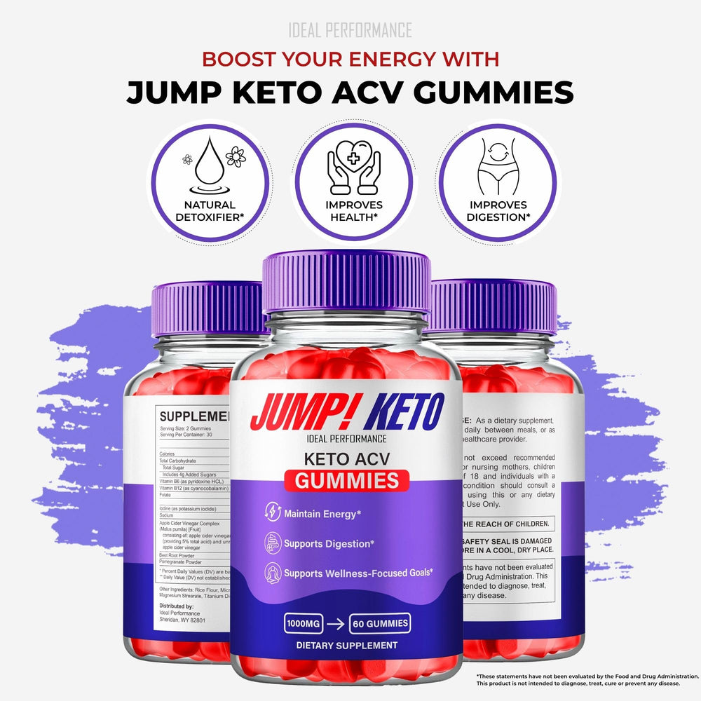 IDEAL PERFORMANCE Jump Keto Gummies ingredients shot highlights natural formula