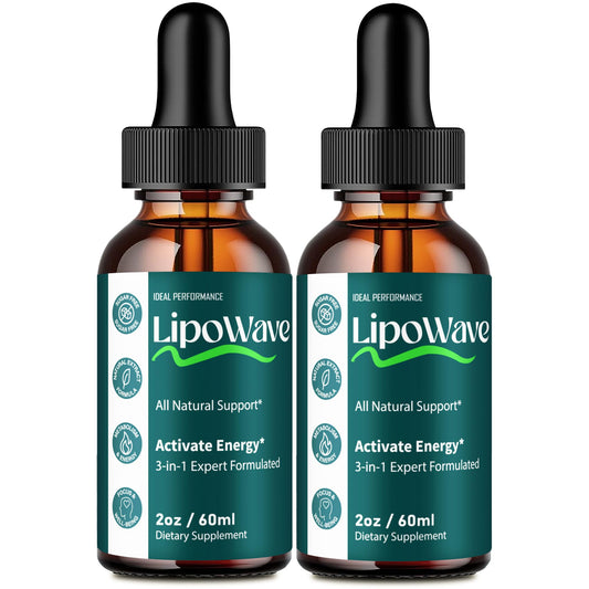 IDEAL PERFORMANCE Lipowave Drops bottle front for on-the-go keto support.