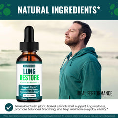 IDEAL PERFORMANCE Lung Restore Drops dosage guidance image, simple daily regimen concept