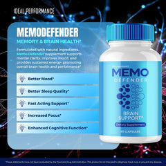 IDEAL PERFORMANCE Memo Defender daily routine setup with capsule and water