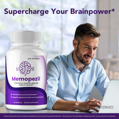 IDEAL PERFORMANCE Memopezil capsules label with clear dosing guidance for informed use