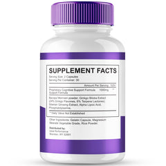 MemoTril Capsules label close-up highlighting ingredients and benefits.