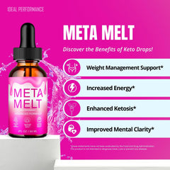 IDEAL PERFORMANCE Meta Melt Drops in use shows daily drop in active lifestyle.