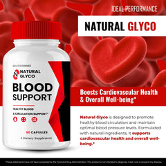 IDEAL PERFORMANCE Natural Glyco Blood Support box highlights the advanced formulation