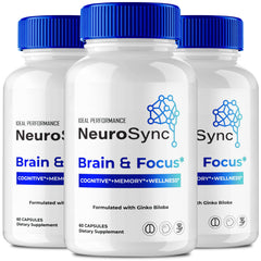 IDEAL PERFORMANCE Neuro Sync capsules on front label for natural focus support.