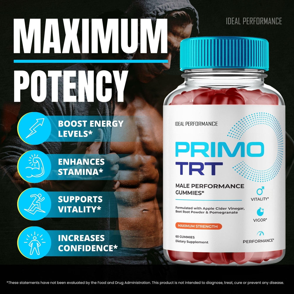 IDEAL PERFORMANCE Primo TRT Gummies 5-pack display emphasizes value and convenience