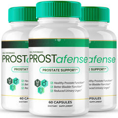 IDEAL PERFORMANCE Prostafense bottle pour shows easy daily dosing for wellness.