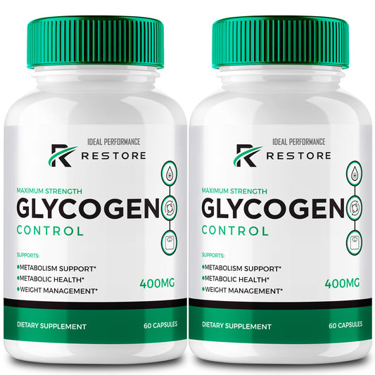 IDEAL PERFORMANCE Restore Glycogen Capsules bottle for on-the-go energy support.