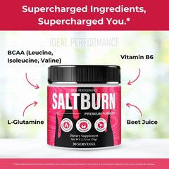 IDEAL PERFORMANCE SaltBurn Powder in a daily ritual suggests approachable wellness support.