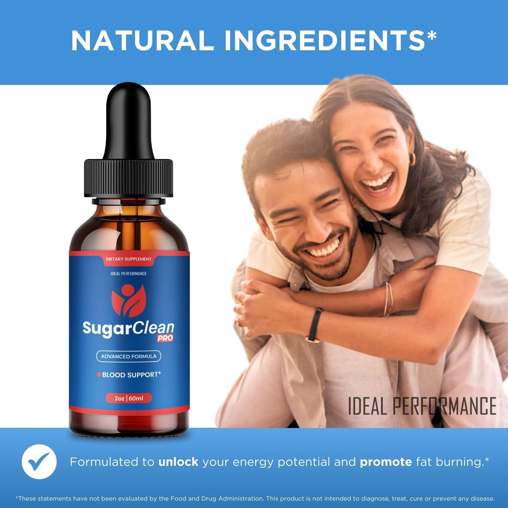 IDEAL PERFORMANCE Sugar Clean Pro Drops bottle with measurement marks for usage.