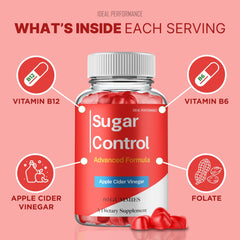 IDEAL PERFORMANCE Sugar Control Gummies label detail with dosage