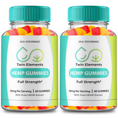IDEAL PERFORMANCE Twin Elements Gummies bottle front view shows convenient daily wellness support.