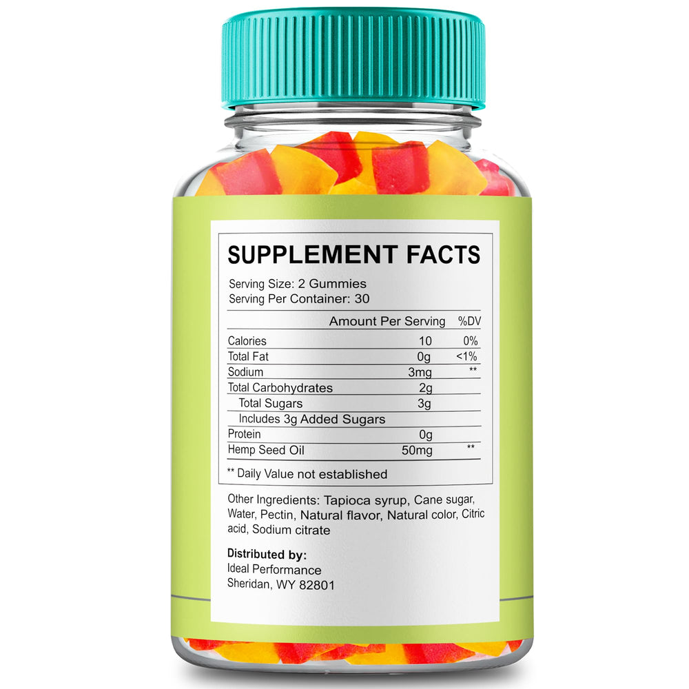 IDEAL PERFORMANCE Twin Elements Gummies label closeup highlights branding and product purpose.