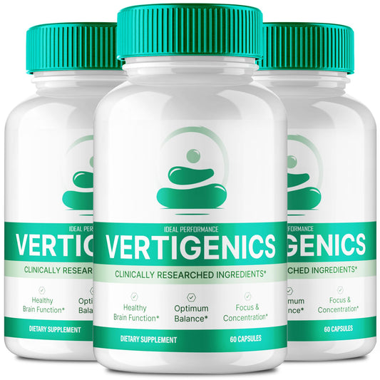 IDEAL PERFORMANCE Vertigenics bottle for daily focus support.