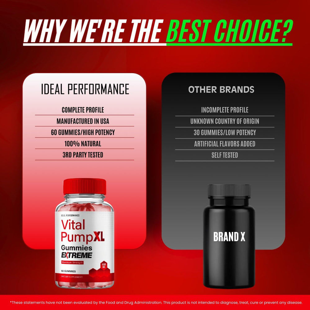 IDEAL PERFORMANCE Vital PumpXL Gummies ingredients section closeup, emphasis on natural profile