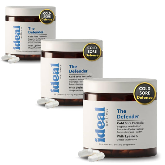 Ideal Wellness lysine capsules bottle supporting immune health and skin wellness