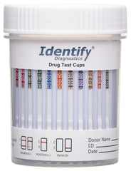 Identify Diagnostics 12-panel drug test cup with temperature strip for trusted at-a-glance results.