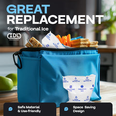 IDL Packaging gel ice pack is reusable across freezing cycles.