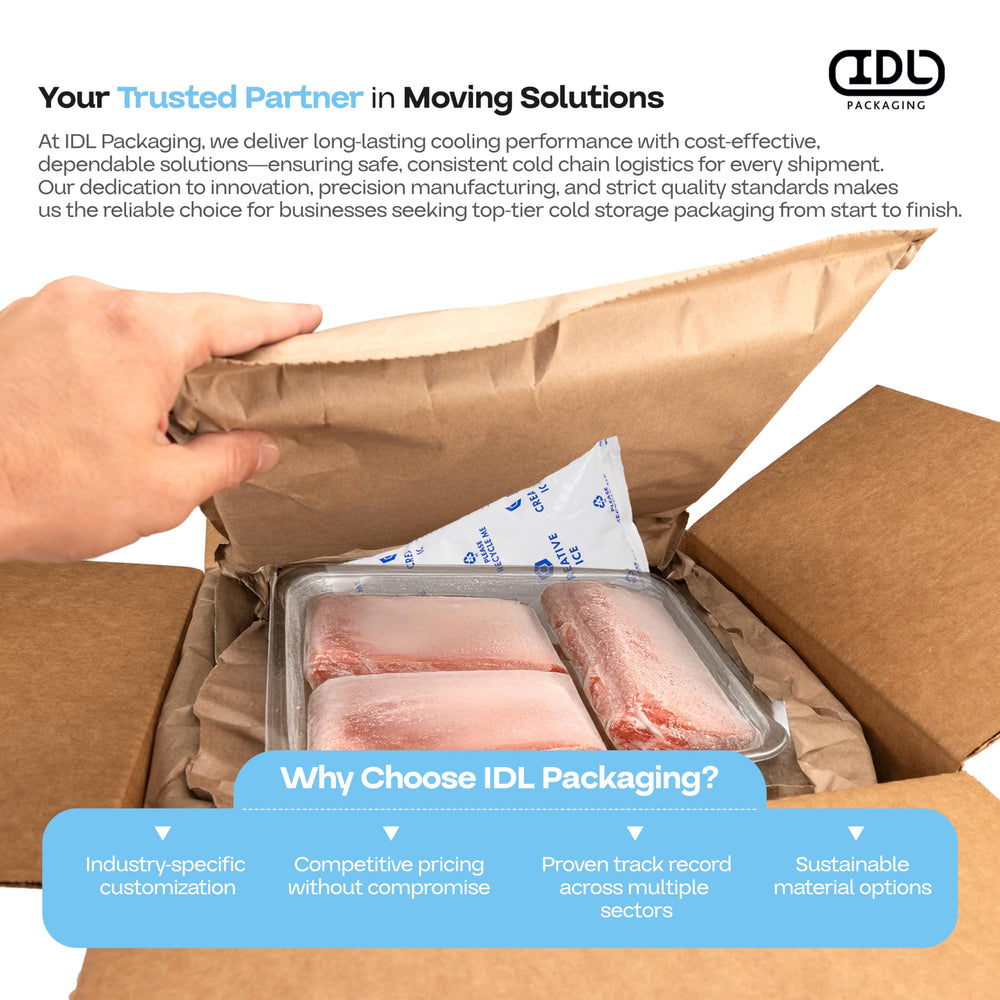 IDL Packaging 12-pack provides safe cooling for shipping perishables.