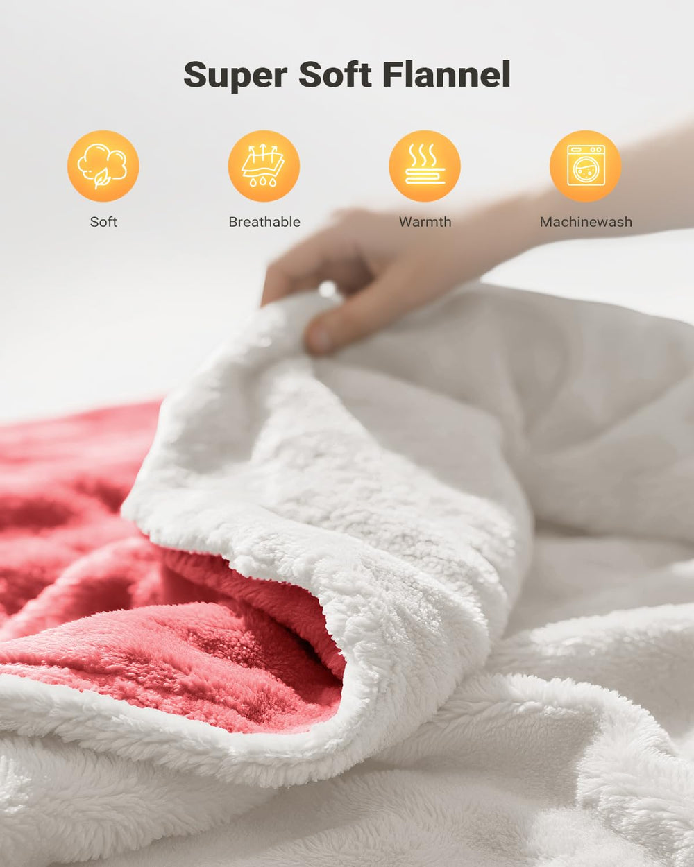 iDOO ultra-soft flannel cover feels gentle and cozy against skin.