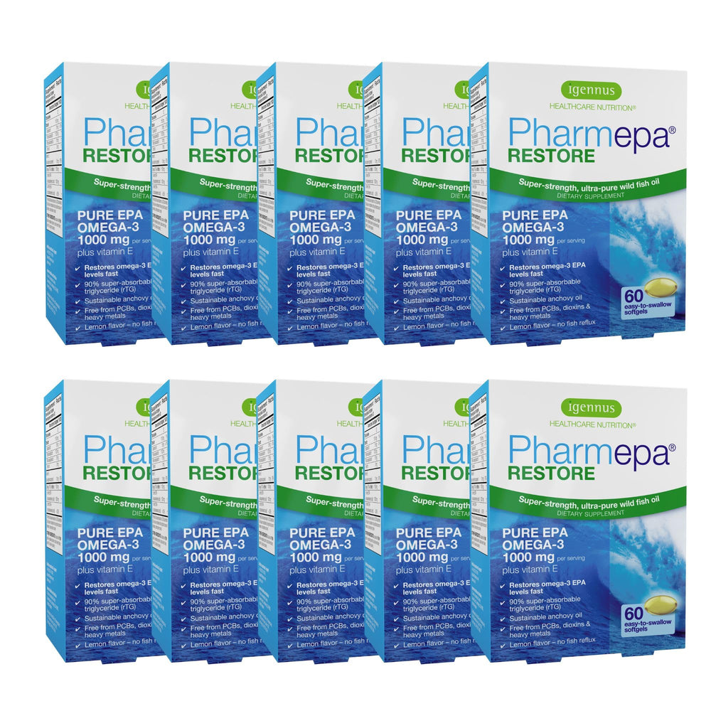 Igennus Pharmepa Restore bottle with label showing high EPA content for daily use.