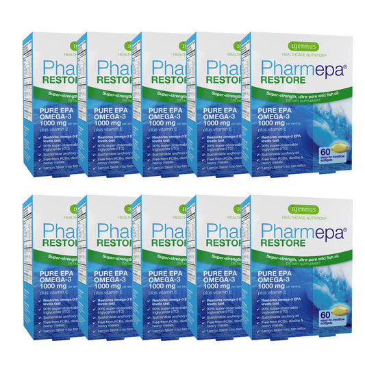 Igennus Pharmepa Restore bottle with label showing high EPA content for daily use.