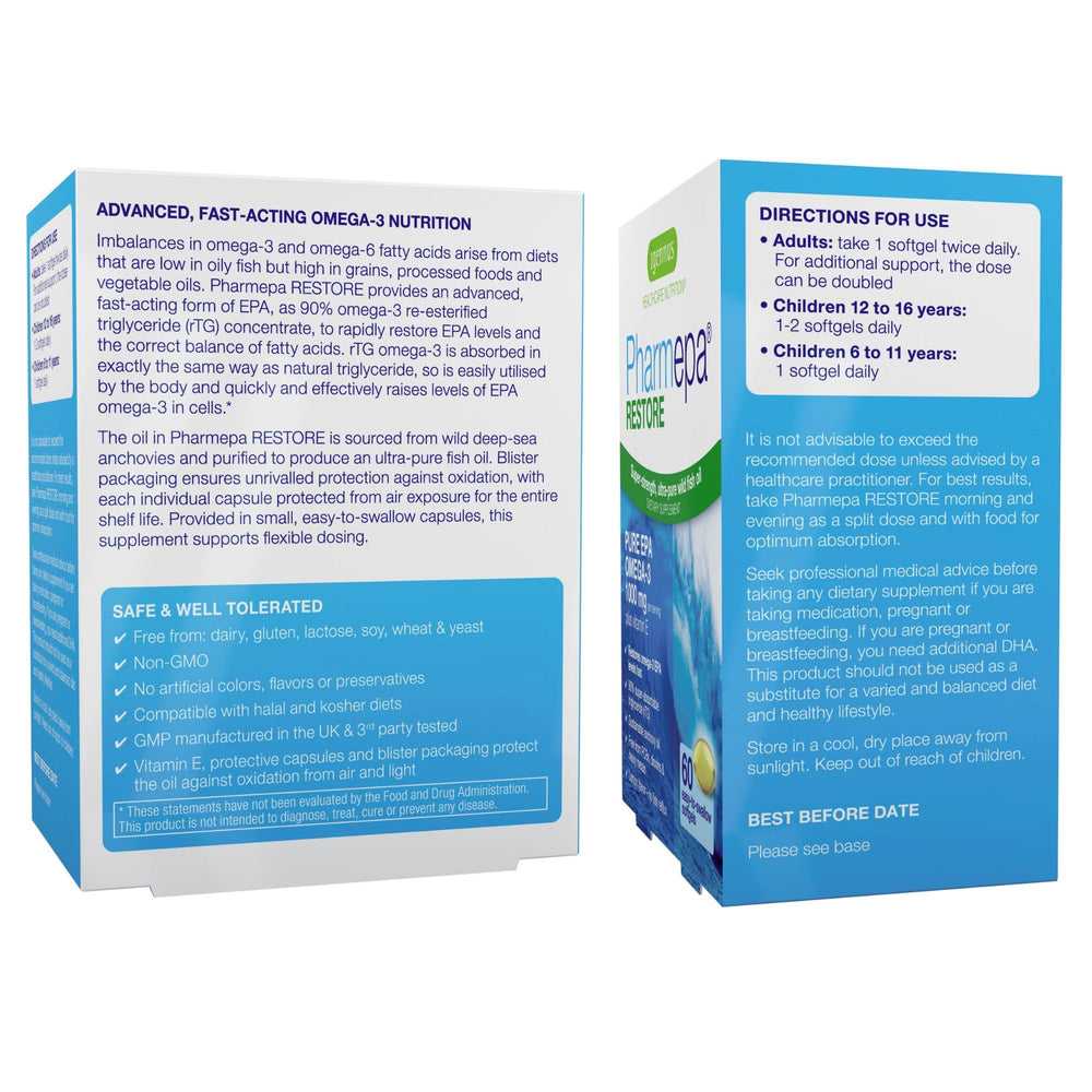 Igennus Pharmepa Restore vitamin E-enhanced packaging guards against oxidation.