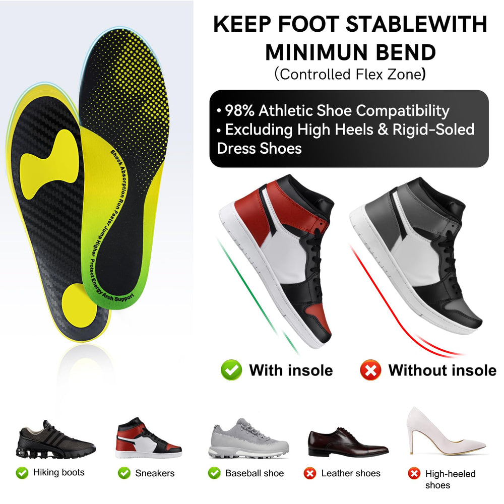 Ihuiniya carbon fiber insole arch support enhances comfort during play