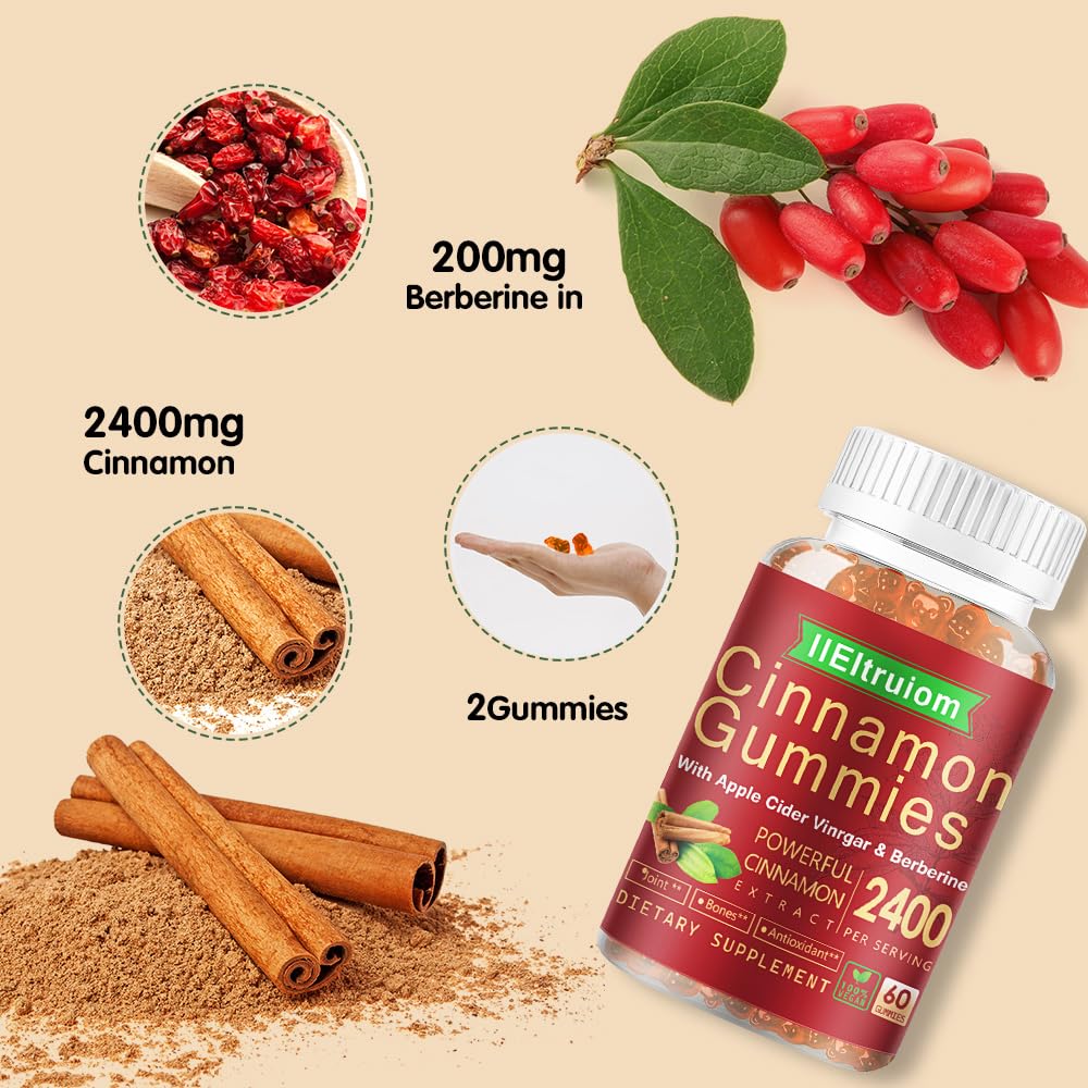 IIEltruiom packaging label shows cinnamon and berberine for daily wellness.