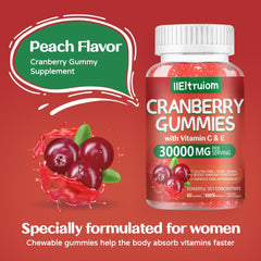 IIEltruiom Cranberry Gummies closeup of fruity bites with no artificial additives