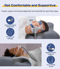IKSTAR CPAP pillow showing nasal mask compatibility for side or back sleeping.