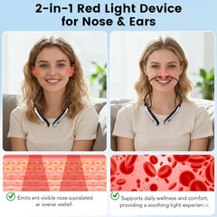 ILIEMOC neckband setup enabling hands-free, 10-minute red light sessions