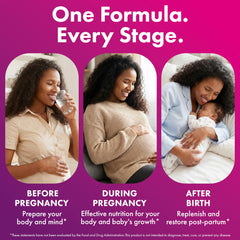 Nutrition facts label on ILIVA prenatal bottle highlighting key vitamins.