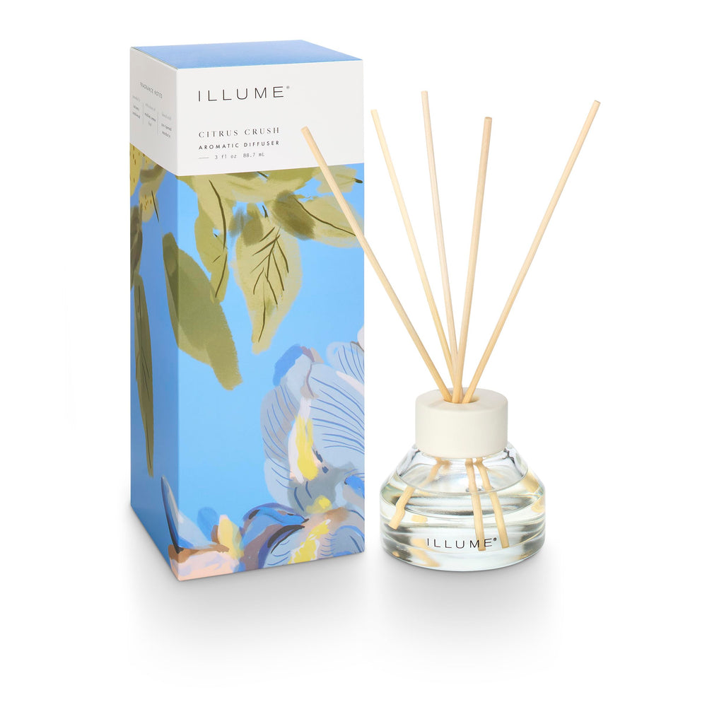 Illume Citrus Crush diffuser side view complements modern decor and scent ambiance