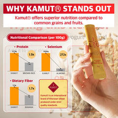 Warm botanicals with ILO Kamut Enzyme Complex featuring fermented Kamut.