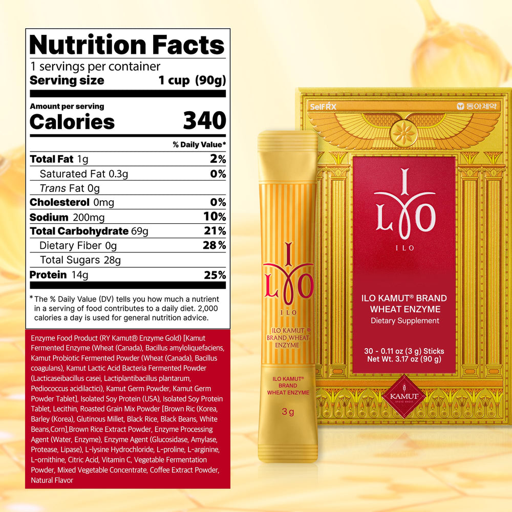 Meal-time ritual with ILO Kamut Enzyme Complex stick and warm flavor.