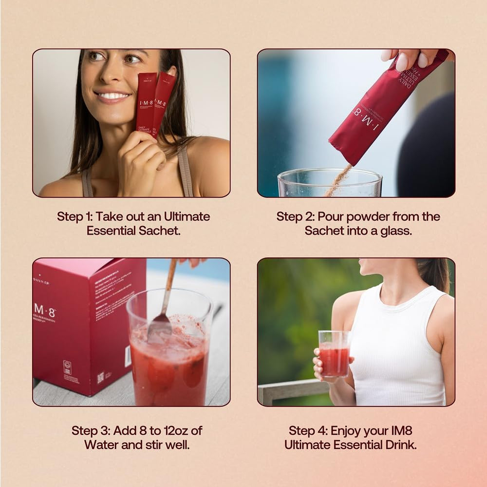 Prepared beverage swirl highlighting berry-acai flavor and earthy undertones.