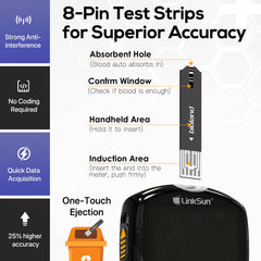 LinkSun M26-K 2-in-1 Glucose & Ketone Meter Kit – No Coding, Large Display